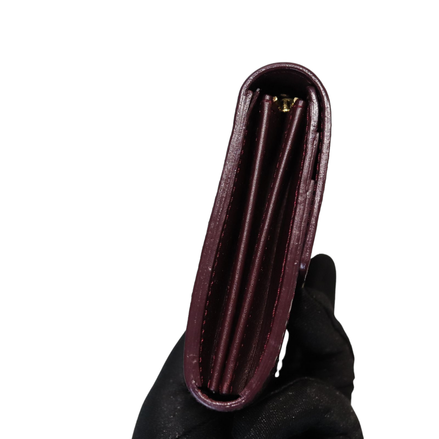 Louis-Vuitton Sarah Wallet Purple Vernis GHW