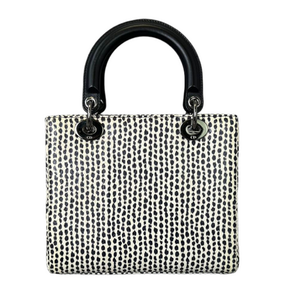 Lady Dior Medium Python Black and White SHW
