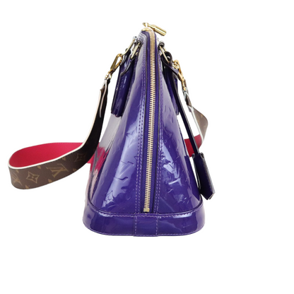 Louis-Vuitton Alma with Additional Strap Blue Vernis