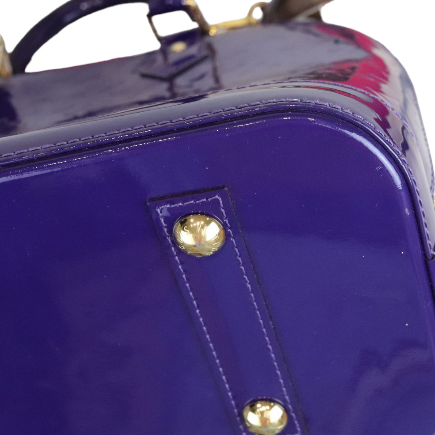Louis-Vuitton Alma with Additional Strap Blue Vernis
