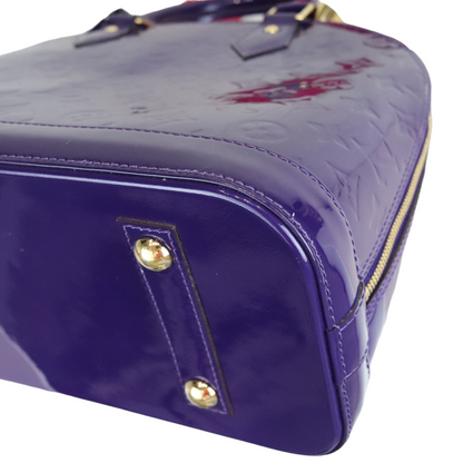 Louis-Vuitton Alma with Additional Strap Blue Vernis