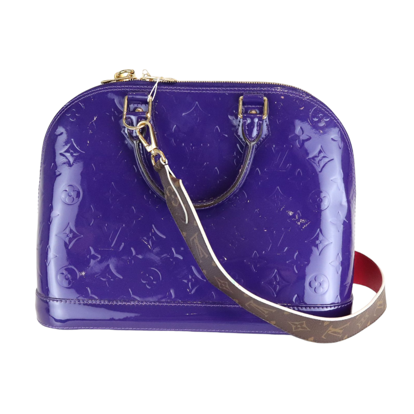 Louis-Vuitton Alma with Additional Strap Blue Vernis