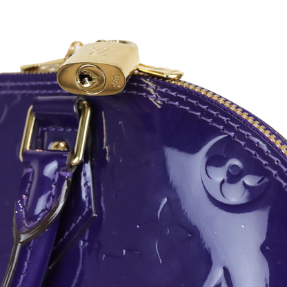 Louis-Vuitton Alma with Additional Strap Blue Vernis