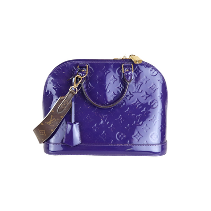 Louis-Vuitton Alma with Additional Strap Blue Vernis