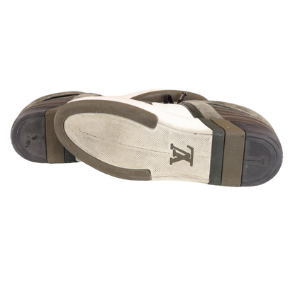 Louis-Vuitton Damier Mens Sneaker Brown and White Size 8.5