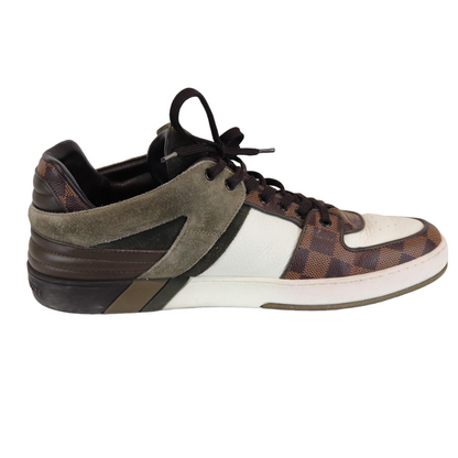 Louis-Vuitton Damier Mens Sneaker Brown and White Size 8.5