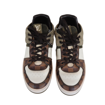 Louis-Vuitton Damier Mens Sneaker Brown and White Size 8.5