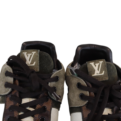 Louis-Vuitton Damier Mens Sneaker Brown and White Size 8.5