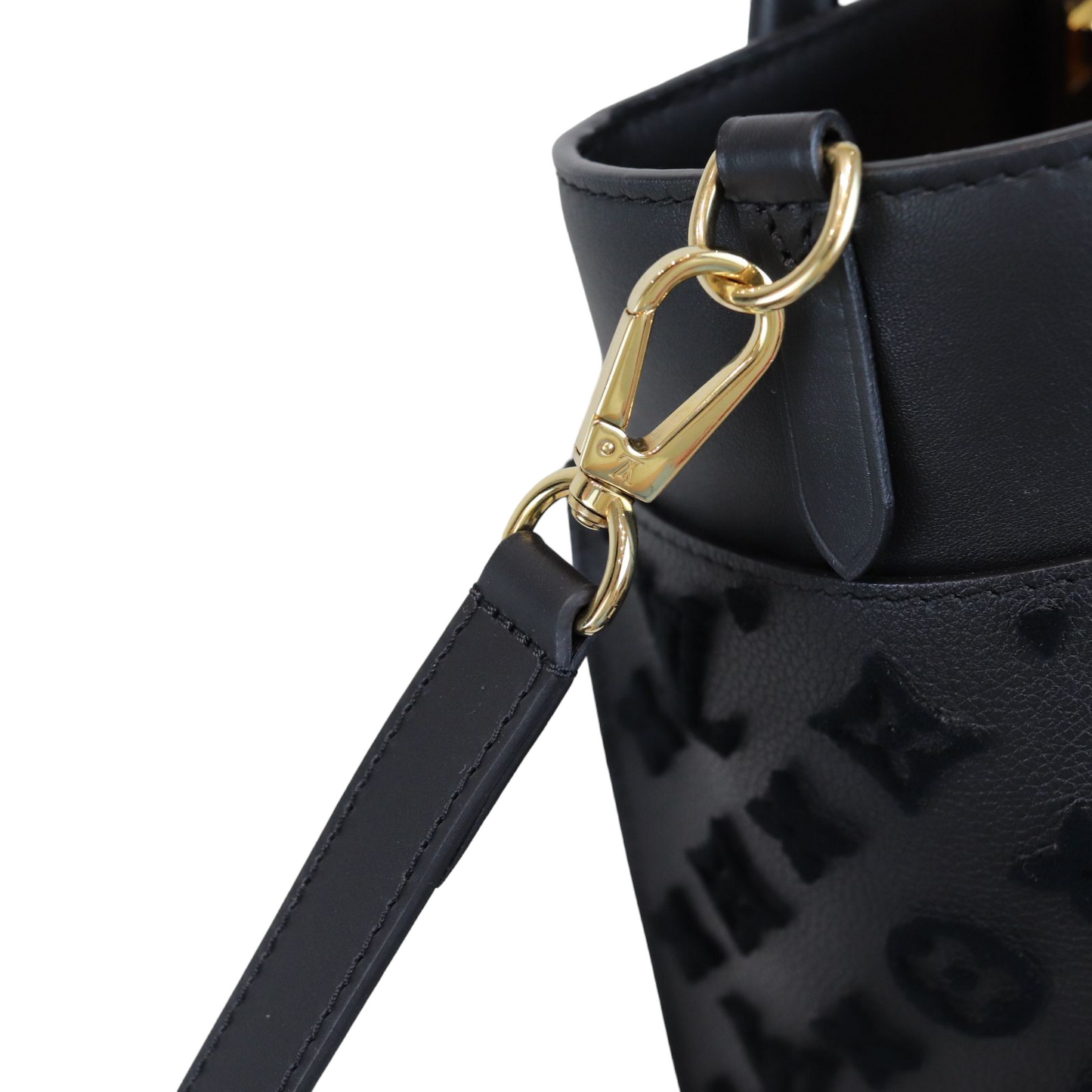 Louis-Vuitton Calfskin Monogram Tufting On My Side Black
