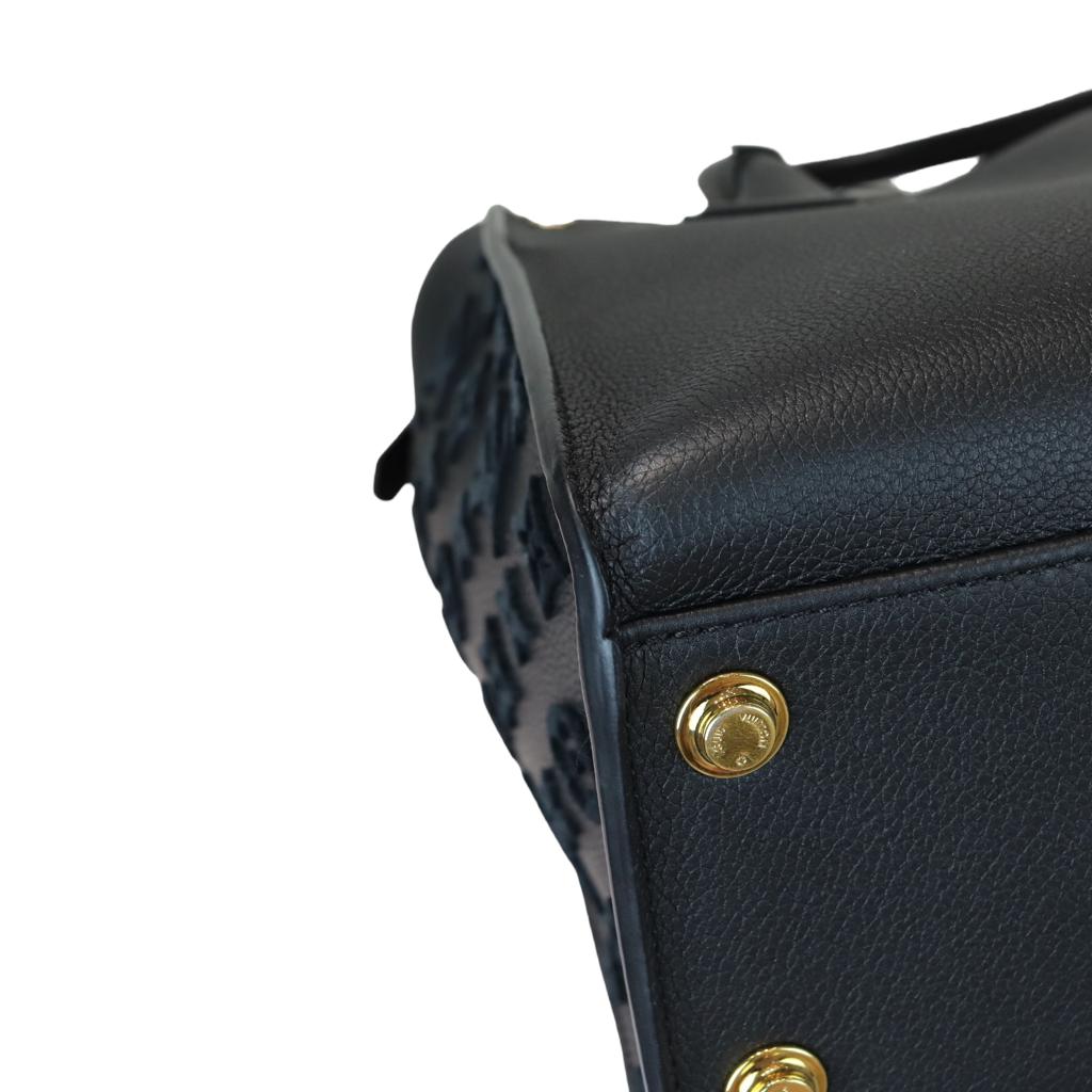 Louis-Vuitton Calfskin Monogram Tufting On My Side Black