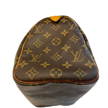 Louis-Vuitton Monogram Speedy 25 Brown Bag GHW
