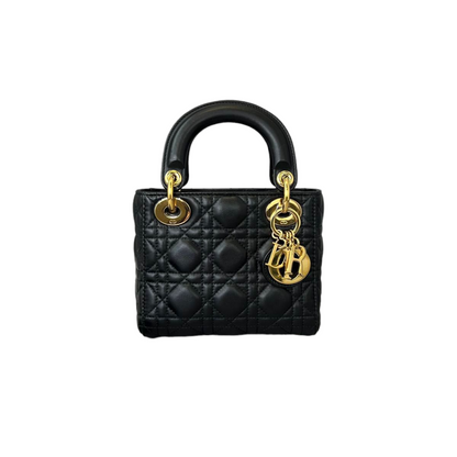 Lambskin Cannage Mini Lady Dior Black GHW