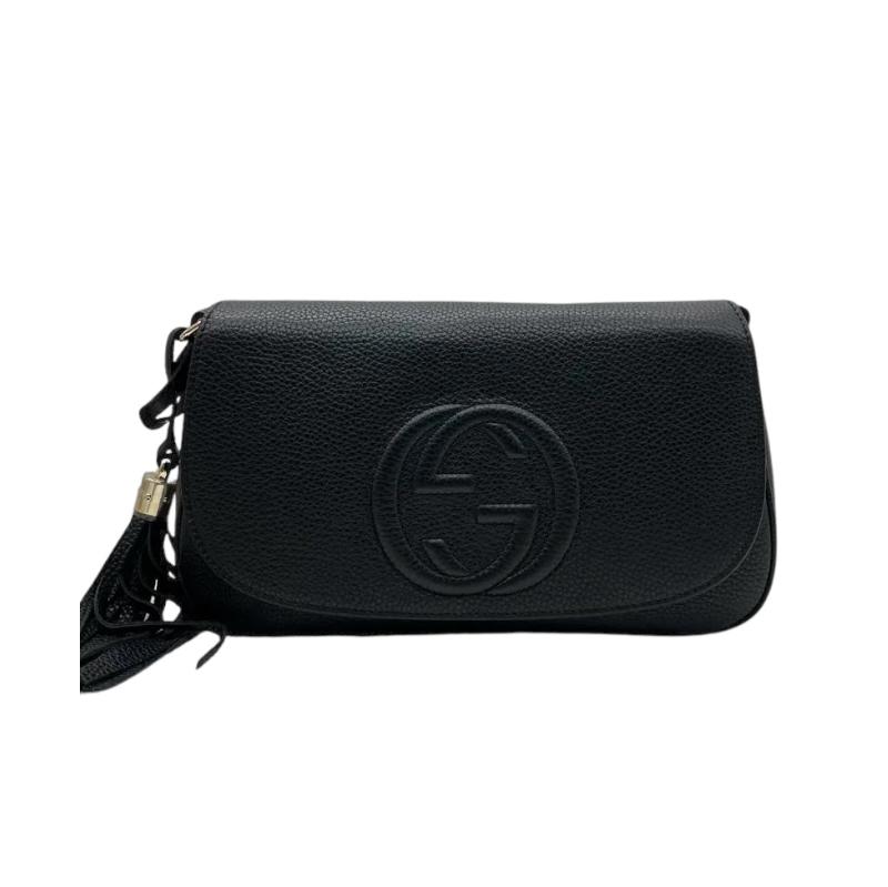 Gucci Pebbled Calfskin Small Soho Disco Bag Black LGHW