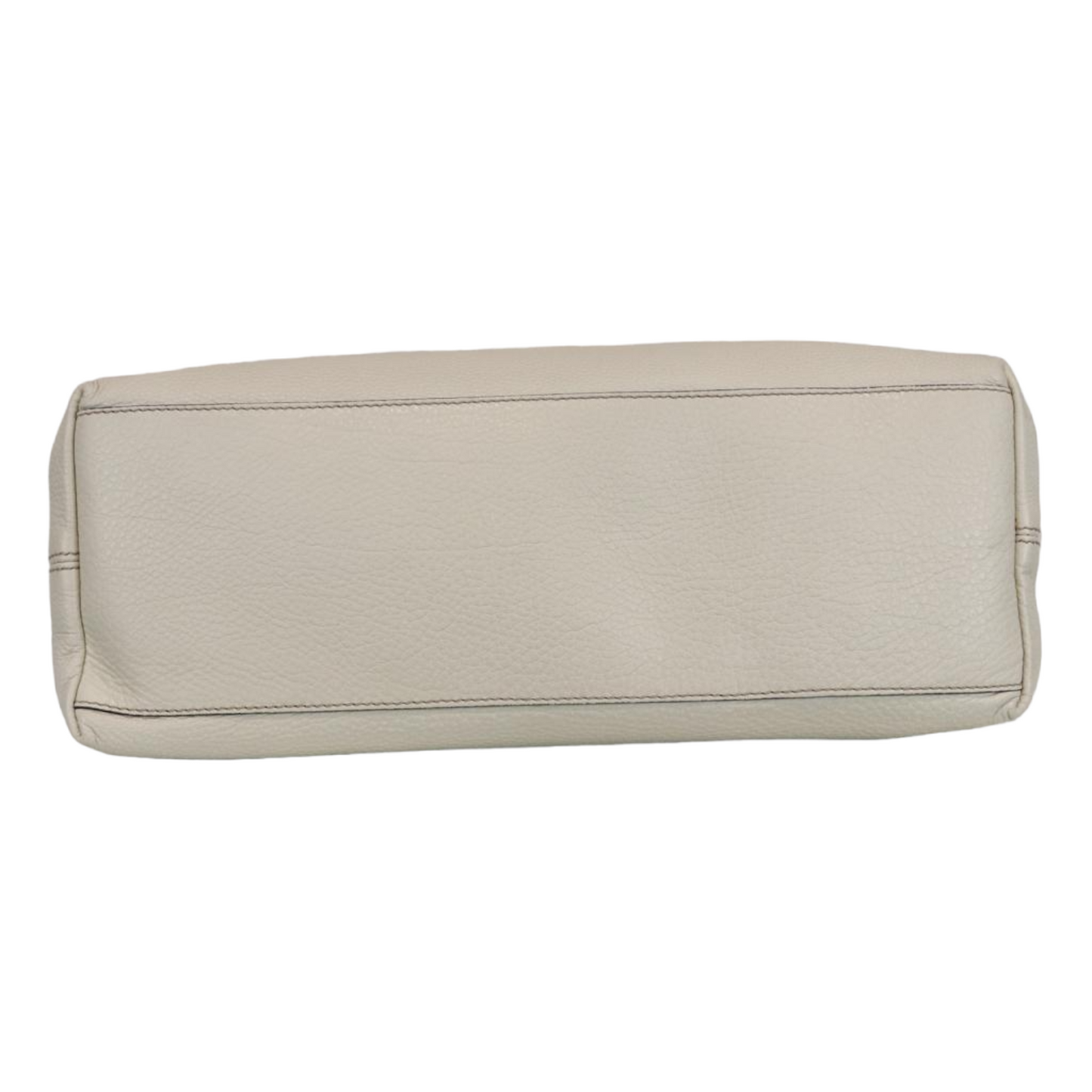 Gucci Pebbled Calfskin Soho Working Tote White GHW