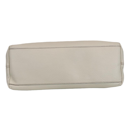 Gucci Pebbled Calfskin Soho Working Tote White GHW