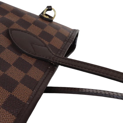 Louis-Vuitton Damier Ebene Neverfull MM Brown GHW