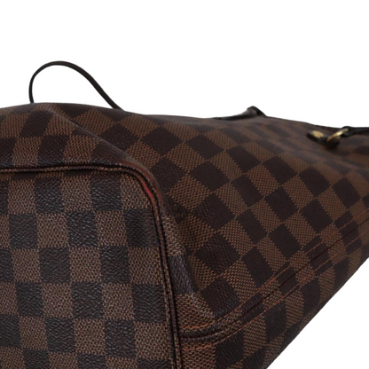 Louis-Vuitton Damier Ebene Neverfull MM Brown GHW