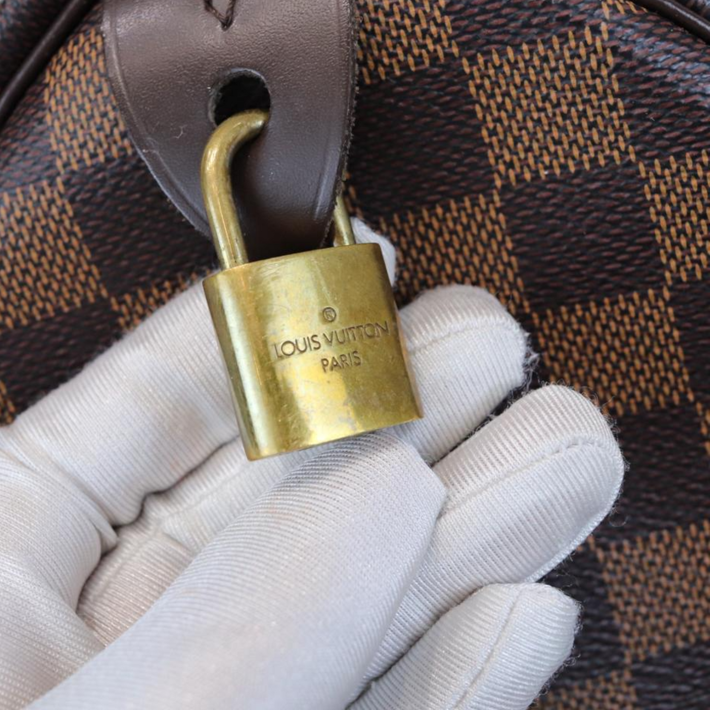 Louis-Vuitton Damier Ebene Speedy 30 Bag GHW
