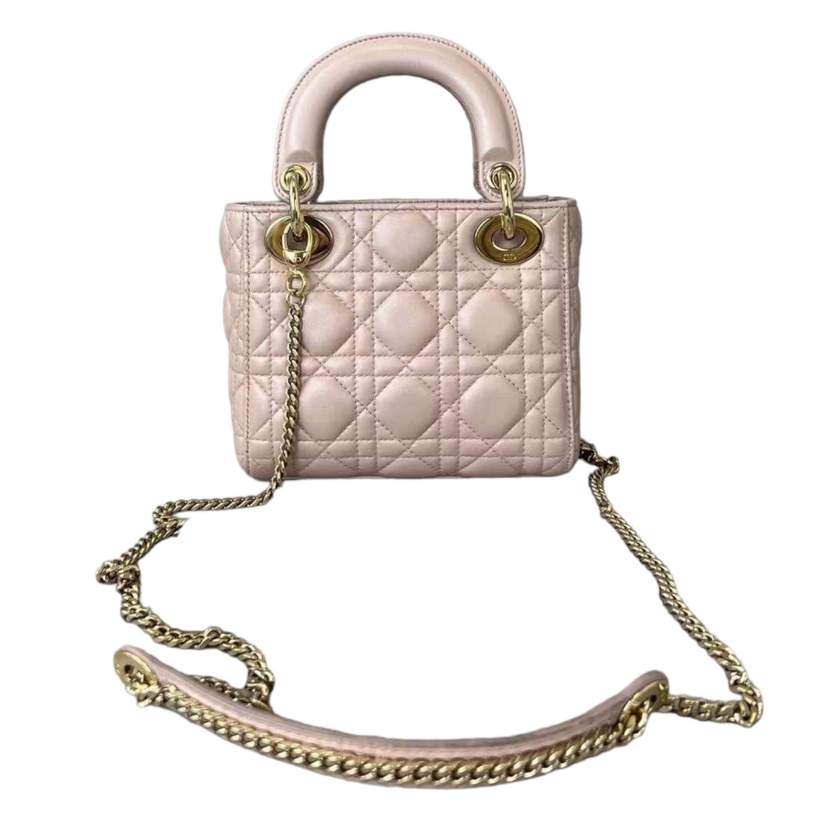 Lambskin Cannage Mini Lady Pink GHW