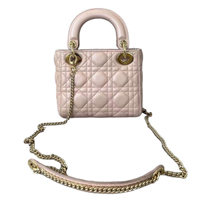 Lambskin Cannage Mini Lady Pink GHW