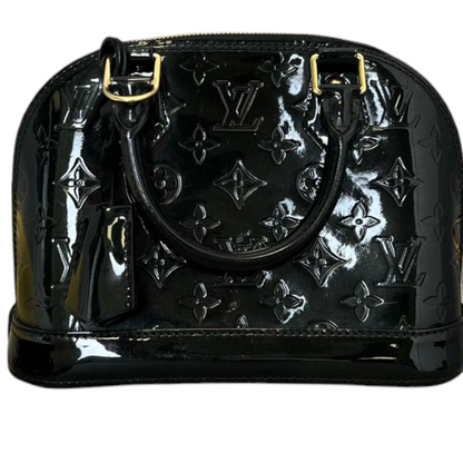 Louis-Vuitton Vernis Alma BB Patent Black GHW