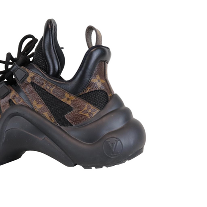 Louis-Vuitton Brown Canvas Mesh Archlight Sneakers Size 37