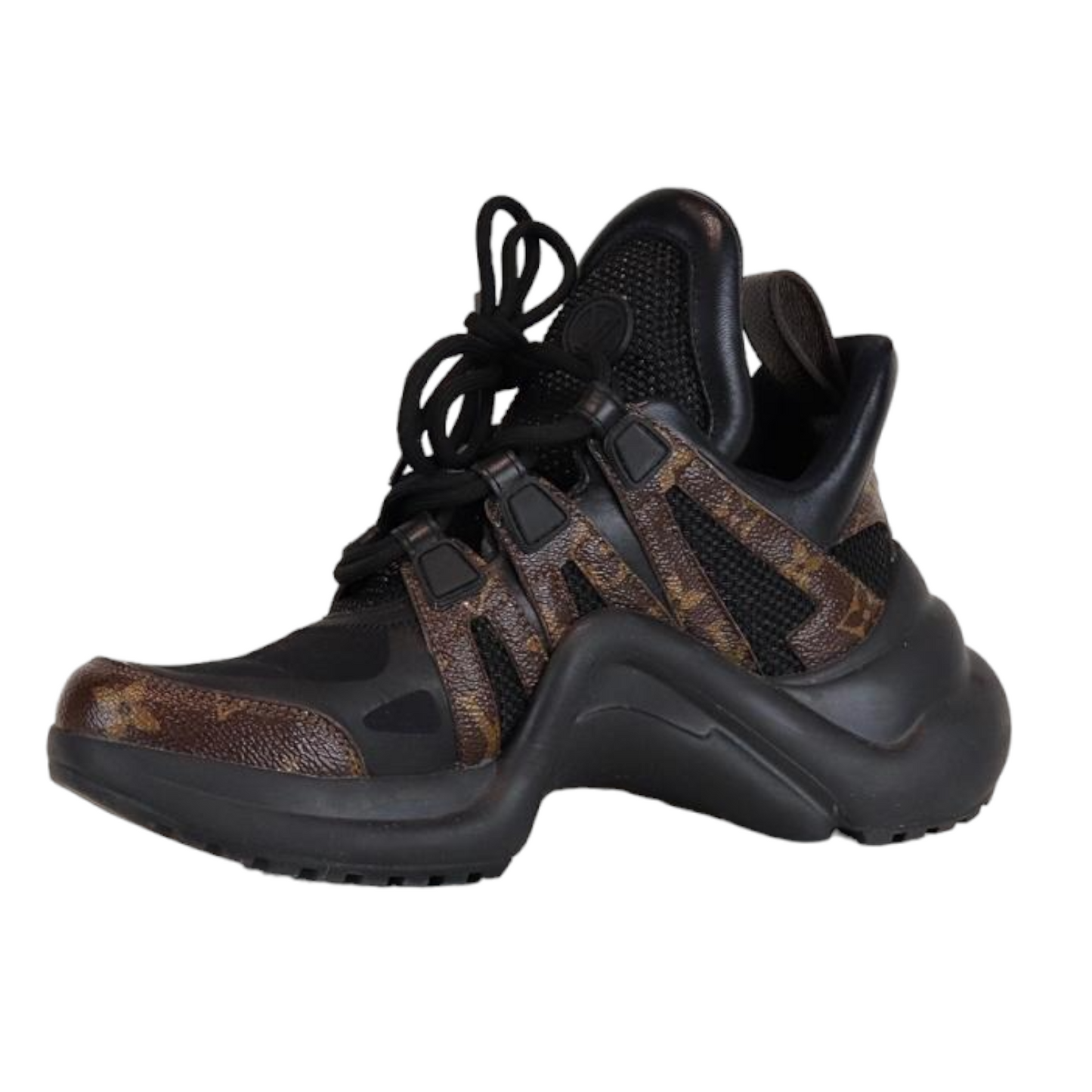 Louis-Vuitton Brown Canvas Mesh Archlight Sneakers Size 37