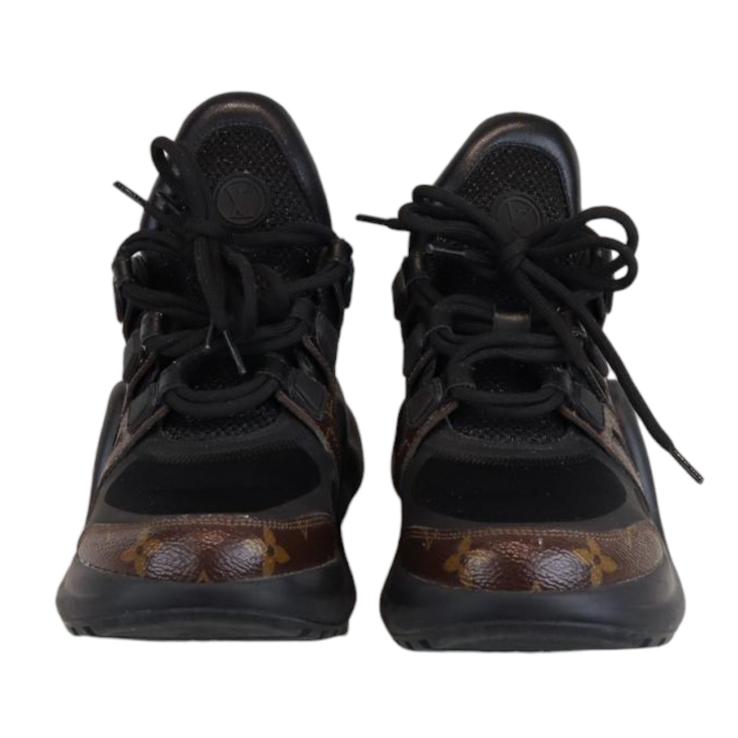 Louis-Vuitton Brown Canvas Mesh Archlight Sneakers Size 37