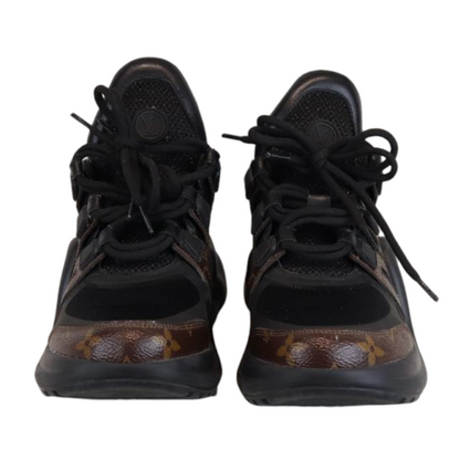 Louis-Vuitton Brown Canvas Mesh Archlight Sneakers Size 37