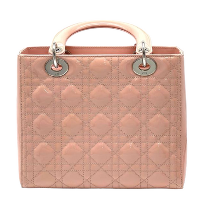 Patent Cannage Medium Lady Dior Pink SHW