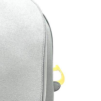 Grained Calfskin Medium Saddle Bag Grey GHW