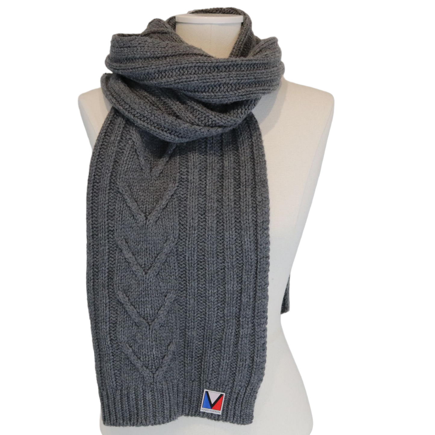 Louis-Vuitton Men’s Wool Scarf Grey