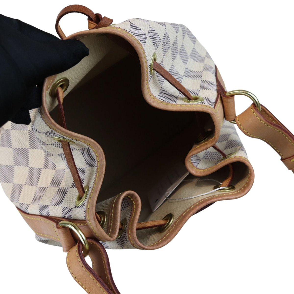 Louis-Vuitton Damier Azur Noe BB White GHW