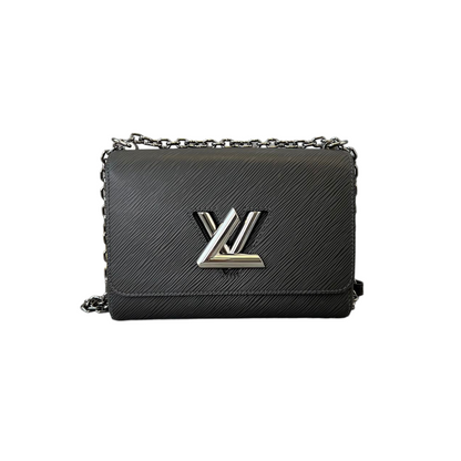 Louis-Vuitton Epi Twist Shoulder Bag MM Noir Grey SHW