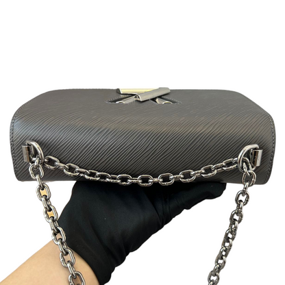 Louis-Vuitton Epi Twist Shoulder Bag MM Noir Grey SHW