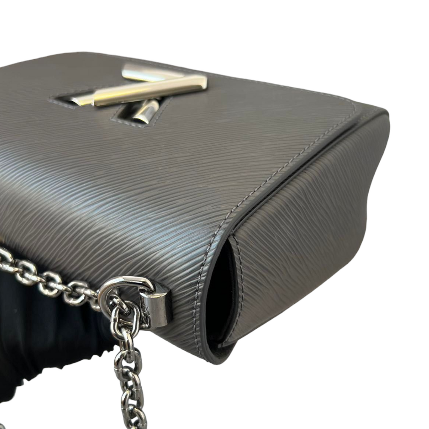 Louis-Vuitton Epi Twist Shoulder Bag MM Noir Grey SHW