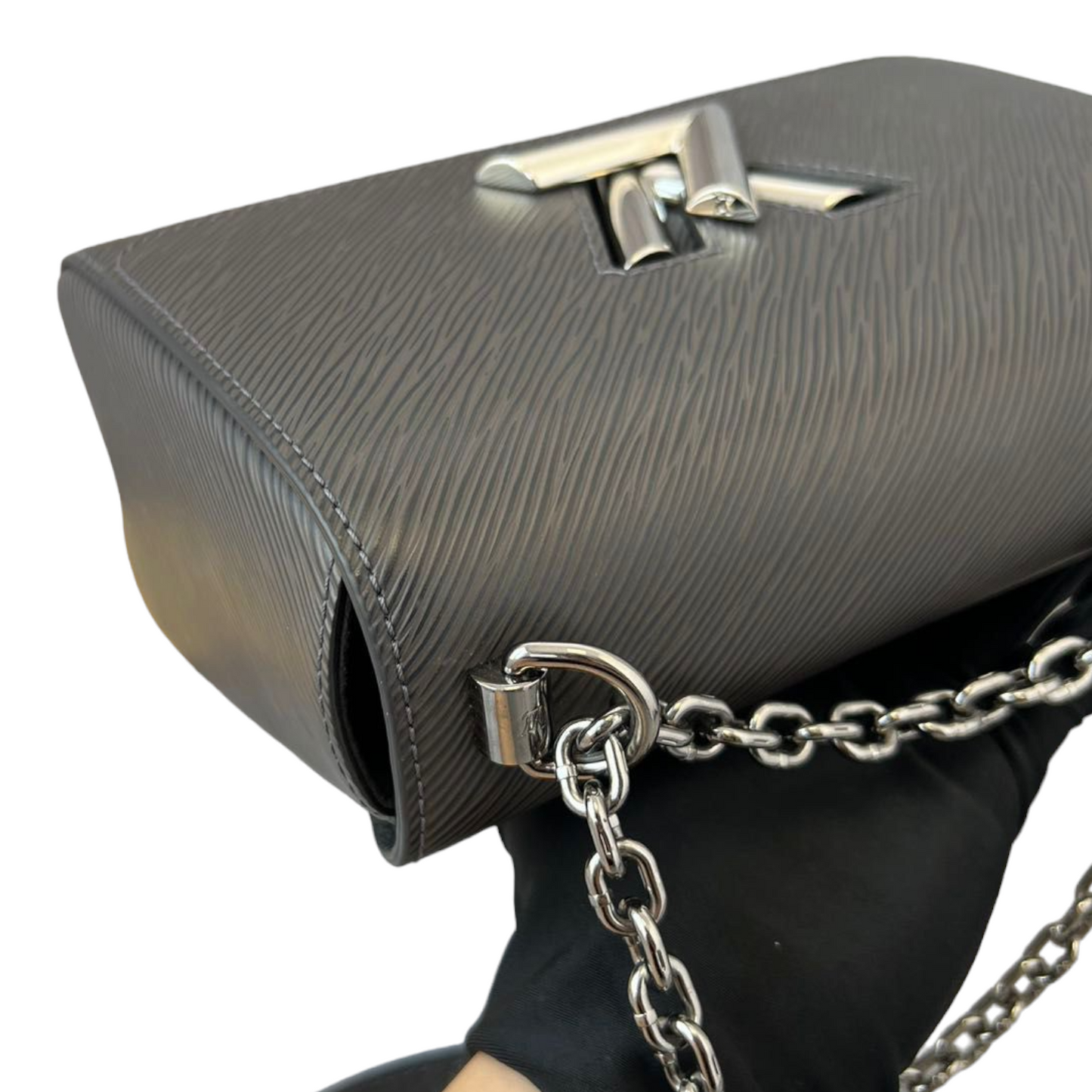 Louis-Vuitton Epi Twist Shoulder Bag MM Noir Grey SHW