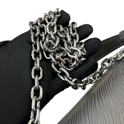 Louis-Vuitton Epi Twist Shoulder Bag MM Noir Grey SHW