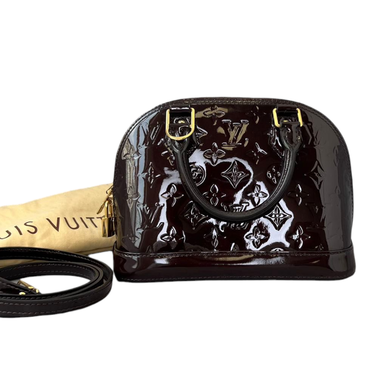 Louis-Vuitton Vernis Alma BB Amarante GHW
