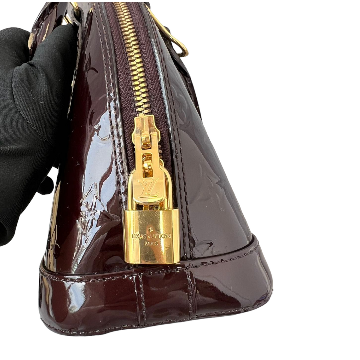 Louis-Vuitton Vernis Alma BB Amarante GHW
