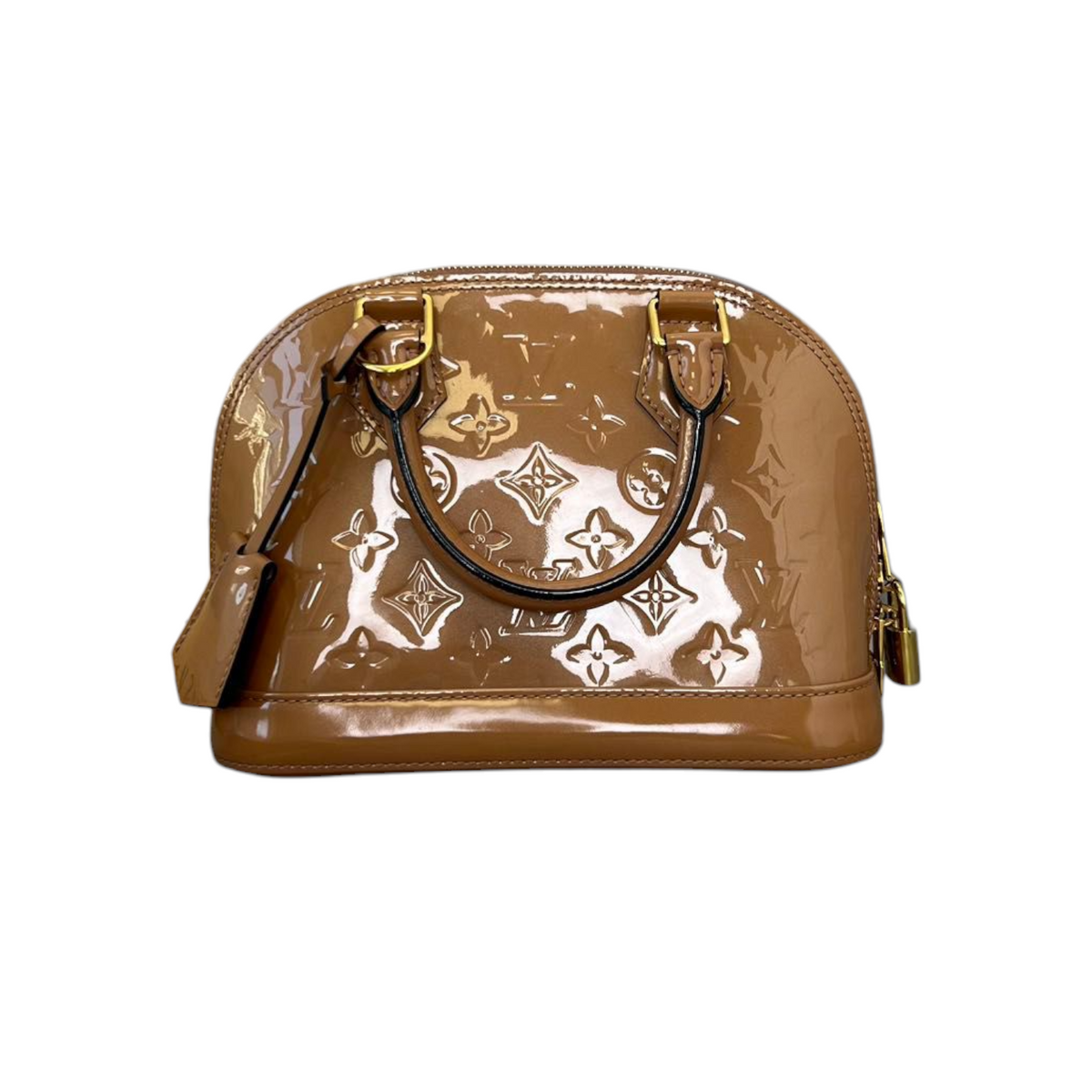 Louis-Vuitton Vernis Alma BB Brown GHW