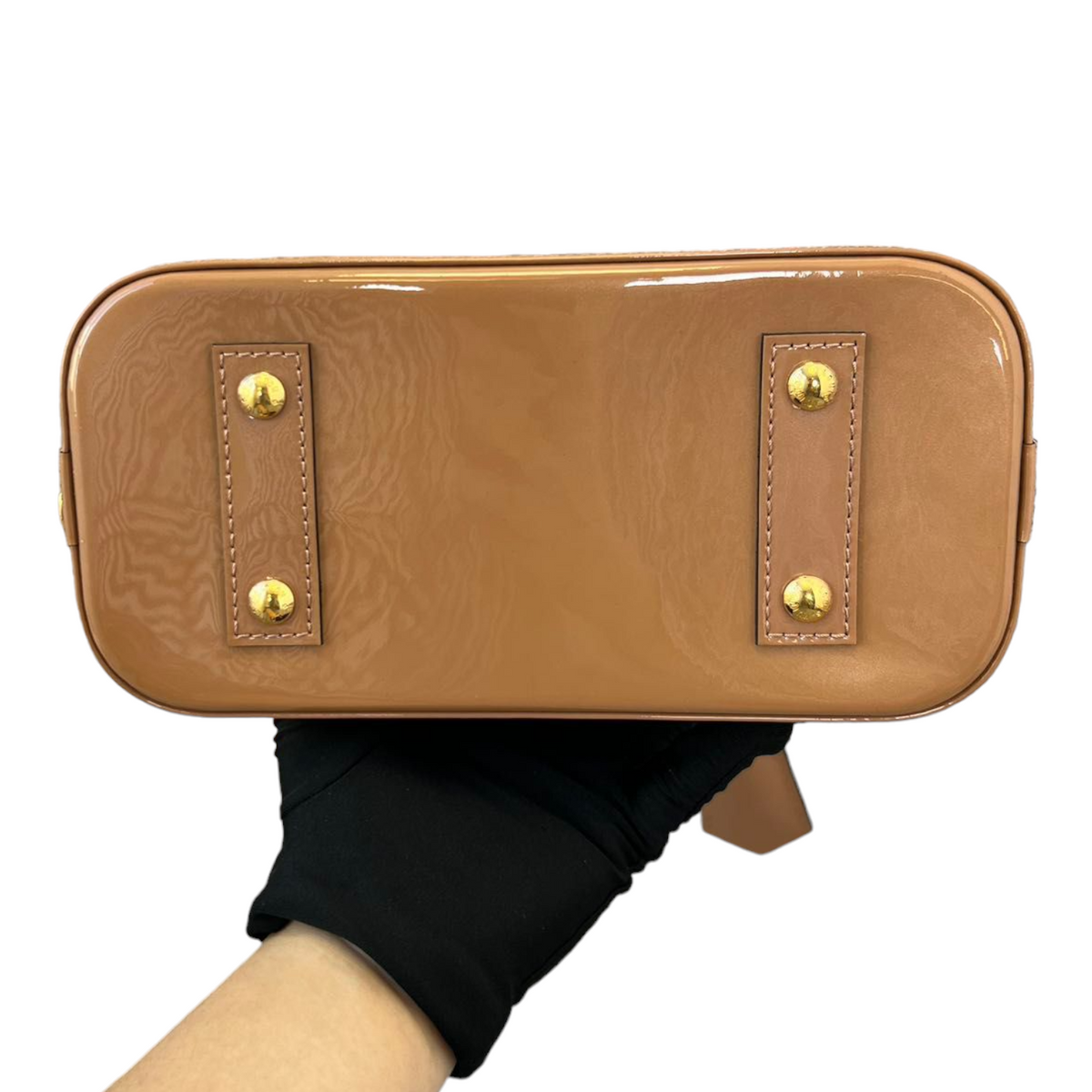 Louis-Vuitton Vernis Alma BB Brown GHW