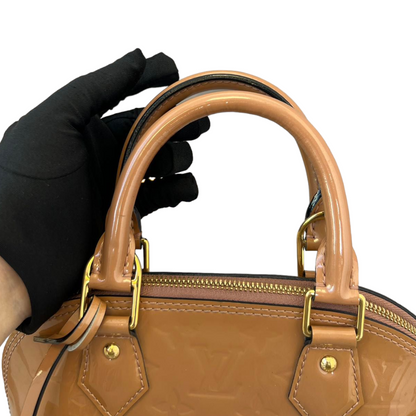 Louis-Vuitton Vernis Alma BB Brown GHW