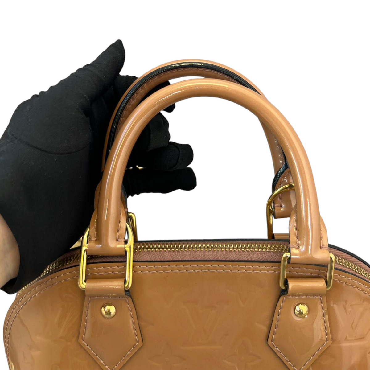 Louis-Vuitton Vernis Alma BB Brown GHW