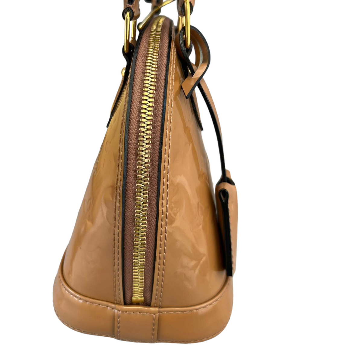 Louis-Vuitton Vernis Alma BB Brown GHW