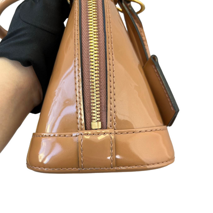 Louis-Vuitton Vernis Alma BB Brown GHW