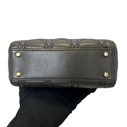Lambskin Cannage Mini Lady Dior Black Gold Strap GHW