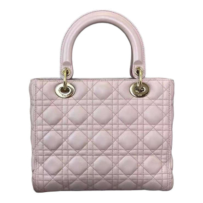 Lambskin Cannage Medium Lady Dior Pink GHW