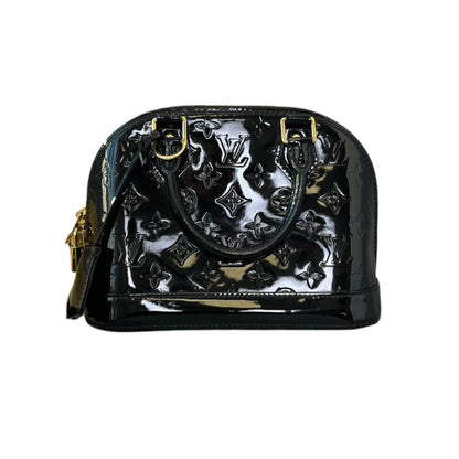 Louis-Vuitton Vernis Alma BB Patent Black GHW