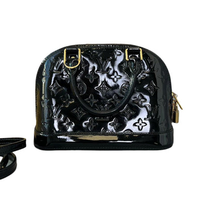 Louis-Vuitton Vernis Alma BB Patent Black GHW